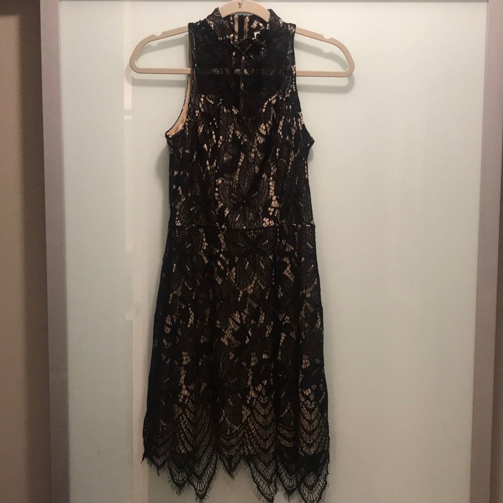 Black and Tan Lace Dress